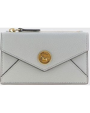 Chloé Chlo&Eacute Goat Leather Envelope Card Holder With Metal Logo - White