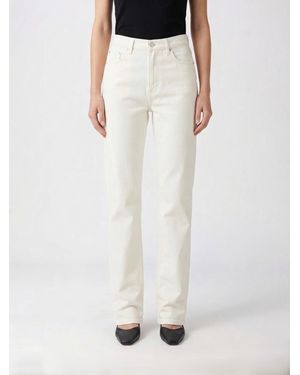 Loulou de Saison Jeans Slim Fit De Denim De Algodón - Blanco