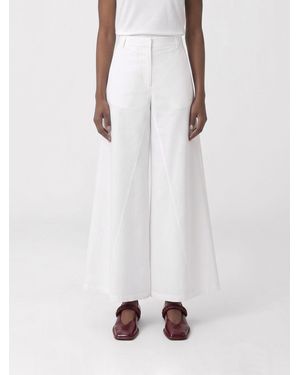 FEDERICA TOSI Poplin Wide-Leg Trousers - White
