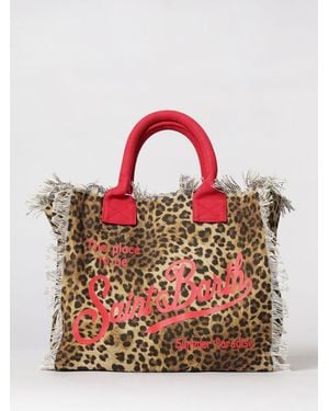 MC2 Saint Barth Printed Cotton Vanity Bag With Logo - Red