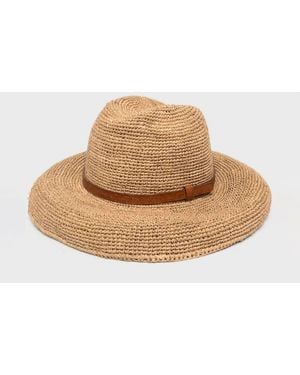 IBELIV Crocheted Raffia Lubeman Hat - Natural