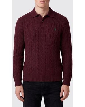 Polo Ralph Lauren Long-Sleeve Knitted Polo - Red