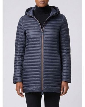 Save The Duck Nylon Down Jacket With Hood - Blue