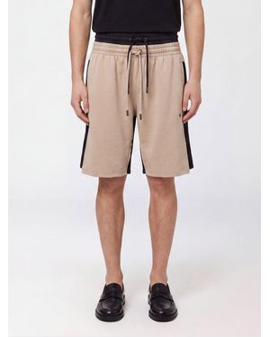 Off-White c/o Virgil Abloh Double-Layer Striped Diagonals Print Cotton Jersey Shorts - Natural