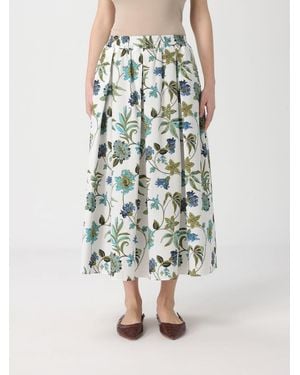 Fay Printed Cotton Midi Skirt - Blue