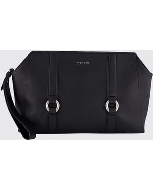 McQueen Calf Leather Pouch - Black
