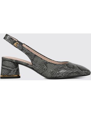 Coccinelle Python-Print Leather Slingbacks With A Medium Heel - Metallic