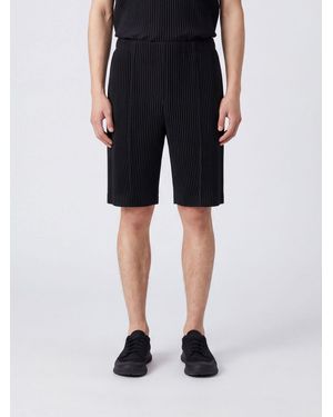 Homme Plissé Issey Miyake Pleated Crêpe Knee-Length Shorts Homme Plissé Issey Miyake - Black