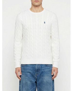 Polo Ralph Lauren Cotton Tricot Crewneck Pullover - White