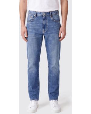 Incotex Vaqueros Rectos De Cinco Bolsillos En Denim De Algodón Elástico - Azul