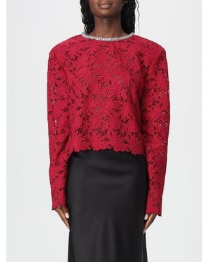 Self-Portrait Macramé Top - Red