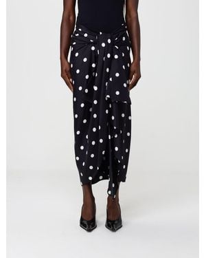 Sportmax Polka Dot Satin Midi Skirt - Black