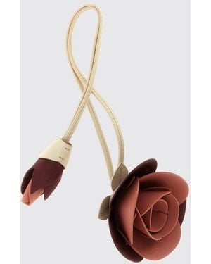 Furla Bicolor Leather Flower-Shaped Keychain - White