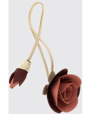 Furla Bicolour Leather Flower-Shaped Keychain - White
