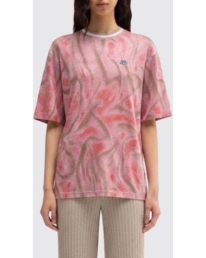 MACCAPANI Patterned Viscose T-Shirt - Red