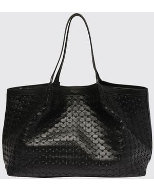 Serapian Secret Large Tasche Aus Geflochtenem Leder - Schwarz