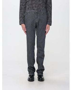 Etro Slim Fit Five-Pocket Cotton Denim Jeans With Mid-Rise Waist - Blue