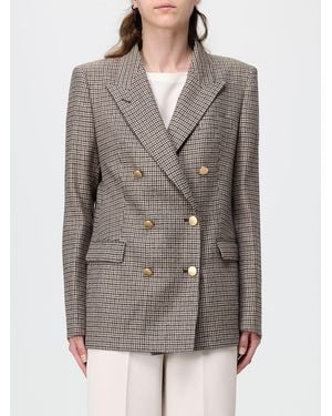 Tagliatore Double-Breasted Houndstooth Silk And Cotton Blazer - Grey