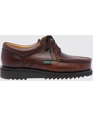 Paraboot Thiers Calf Leather Derby Shoes With Lug Sole - Brown