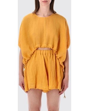 120% Lino T-Shirt Femme - Orange