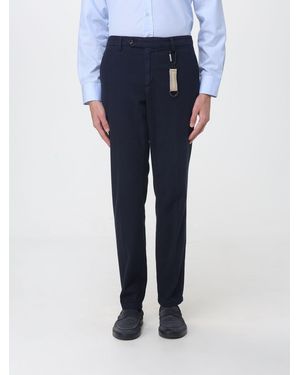 Manuel Ritz Slim Fit Stretch Cotton Chino Pants With Logo Charm - Blue