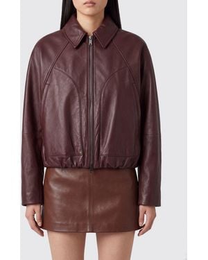 Brunello Cucinelli Bomberjacke Aus Kalbsleder Mit Klassischem Kragen - Braun