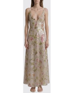 Alberta Ferretti Sequin Midi Dress - Natural
