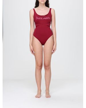 Max Mara Bañador Entero Con Logotipo Flocado Y Cinturón Para Anudar - Rojo