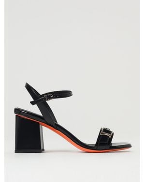 Santoni Elegant Ankle Strap Heel Sandals With Buckle Closure And High Heel - Black