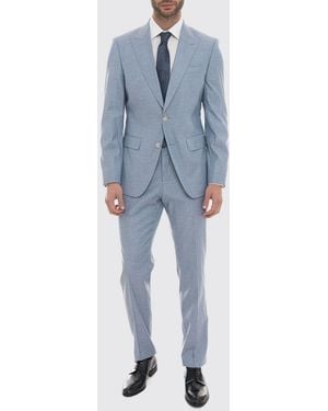 BOSS Single-Breasted Virgin Wool Suit - Blue