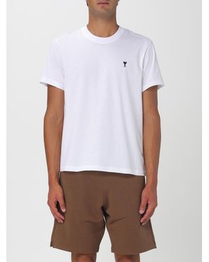 Ami Paris Cotton T-Shirt With Logo - White