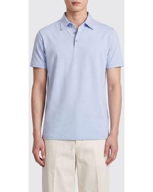 Zanone Polo Básico De Algodón - Azul