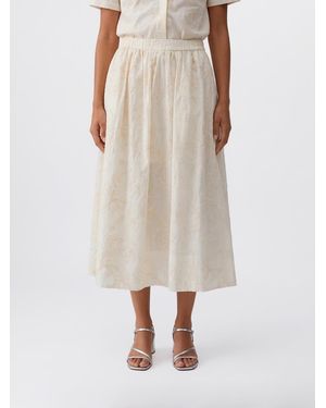 Liu Jo Sangallo Midi Skirt - Natural