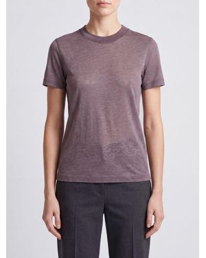 Filippa K Camiseta De Manga Corta En Mezcla De Lyocell Y Cachemira - Morado