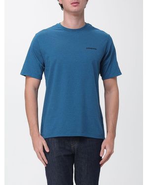Patagonia Logo Print Recycled Cotton-Blend T-Shirt - Blue