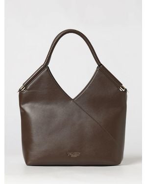 Twinset Synthetic Leather Shoulder Bag With Double Tubular Handle - Brown
