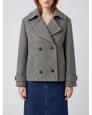 Golden Goose Double-Breasted Short Coat - Grey