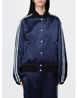 Off-White c/o Virgil Abloh Satin Bomber Jacket - Blue