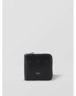 Jimmy Choo Zip autour du portefeuille avec des étoiles - Noir