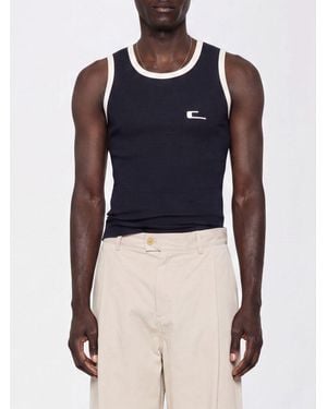 Carrera Slim Fit Stretch Cotton Tank Top With Contrast Trim - Blue