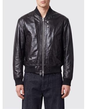 sunflower Chaqueta Bomber De Piel Con Cierre De Cremallera Y Bajo Elástico - Negro