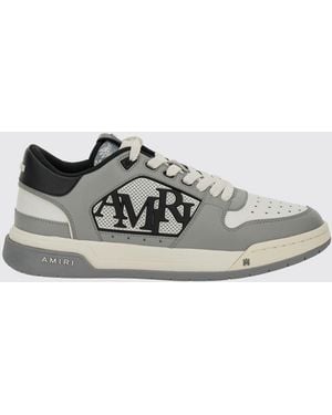 Amiri Classic Smooth Leather Sneakers With Rubber Logo And Perforated Toe - White