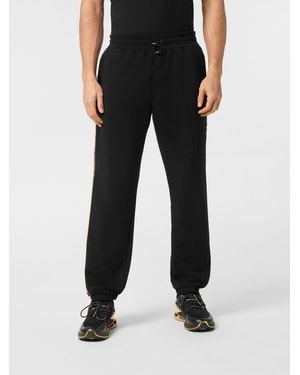 Philipp Plein Jersey Jogging Trousers With Drawstring And Printed Logo - Black