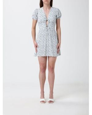 Mar De Margaritas Floral Print Viscose Mini Dress - White