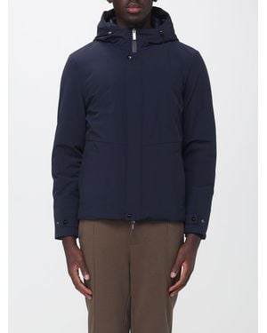 Heskimo Padded Waterproof Nylon Windbreaker With Hood And Slim Fit - Blue