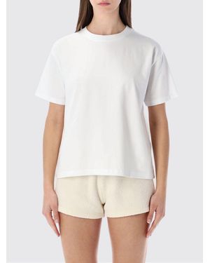 American Vintage Short-Sleeve Cotton T-Shirt With Dropped Shoulders - White