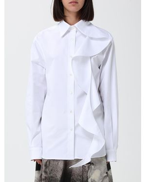 Moschino Cotton Poplin Shirt With Rouche Appliqués - White