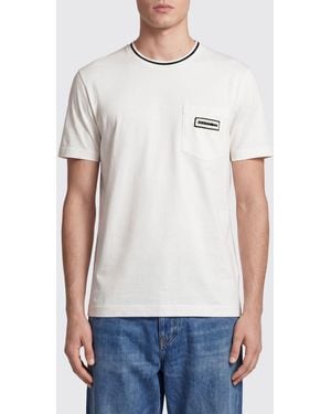 Dolce & Gabbana Dolce &Amp Gabbana T-Shirt Aus Baumwolle Mit Aufgesetzter Tasche Und Kontrastbesätzen - Weiß