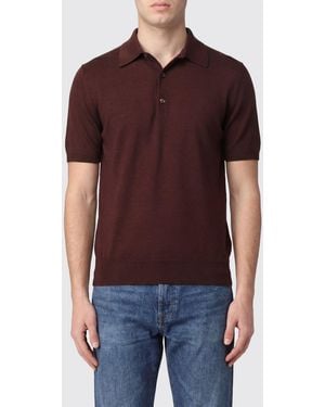 Tom Ford Polo De Punto De Cachemira Con Cuello Francés - Rojo