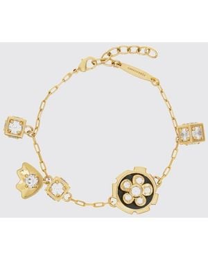 Ferragamo Pulsera De Latón Con Pedrería Engastada - Blanco
